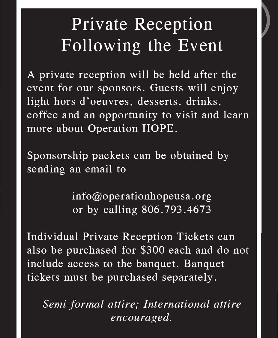Operation HOPE USA Annual Banquet 2020 Invitation